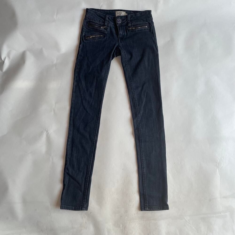 Golden State Low Rise Skinny Jeans Size 24 XS Y2K Blue Denim